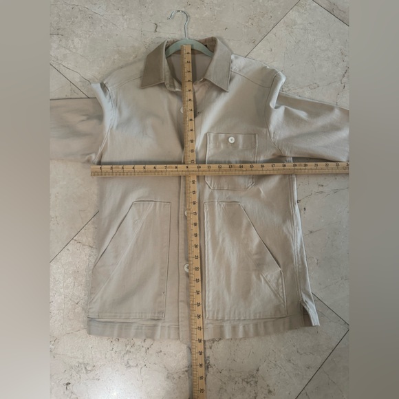 Zara Beige Utility Jacket with Dark Brown Contrast Collar - Picture 7 of 10